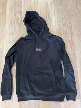 All Saints Black Pullover Hoodie with Center Logo